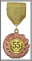 Медаль подарочная С Юбилеем 55 лет (MED02-243)