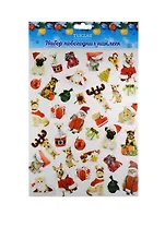 Набор новогодних наклеек Кошки/Собаки (Tz-13089) (Christmas collection) (3+) (упаковка)