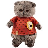 Мягкая игрушка Басик в оранжевой футболке с львенком (В1) (25 см)