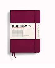 Книга для записей A5 125л лин. "Classic" тв.обл., красный портвейн, Leuchtturm1917