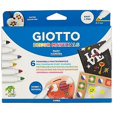 Фломастеры для декорирования «Giotto Decor Materials», 6 цветов