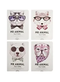 Записная книжка «Mr.Animal» А6, 24 листа в клетку, сшивка, Languo, в ассортименте