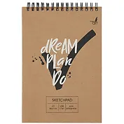 Скетчбук 140*200 20л "Dream and Do" акварельн., с перф., 200г/м2, обл крафт рельеф. краска, евроспираль