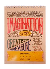 Скетчбук А4 40л "Lettering", 120г/м2, обложка крафт картон, евроспираль