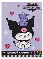 Картон цветной 8 цветов 8 листов А4 "Куроми" немелованный, в папке