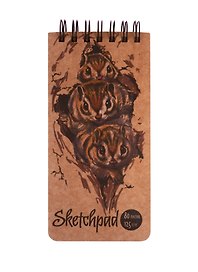 Скетчбук 105*220 80л "Бурундуки" крафт бумага 80г/м2, карт.обл., тв.подложка, гребень