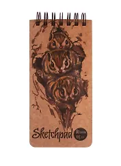 Скетчбук 105*220 80л "Бурундуки" крафт бумага 80г/м2, карт.обл., тв.подложка, гребень