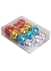 Новогоднее украшение Бубенчики с бантиком (микс) (12 шт.)