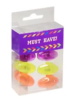 Зажимы для бумаг 08шт "Эллипс" цветные, НЕОН, пл.уп., MUST HAVE!