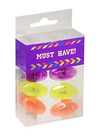 Зажимы для бумаг «Эллипс» Must Have!, 8 штук, неон
