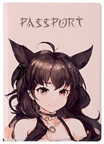 Обложка для паспорта Аниме Девушка-шатенка (Сёдзё) (цветная) (ПВХ бокс)