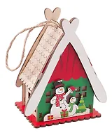 Новогоднее подвесное украшение с подсветкой Домик (11х6,5) (дерево) (12-3307032157-5)
