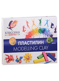 Пластилин «Классика», 40 цветов, 800 г, Луч