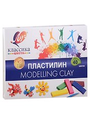 Пластилин 40 цветов 800г "Классика", Луч