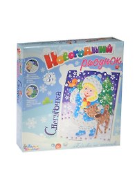 Аппликация из пайеток Новогодний рисунок Снегурочка (01675) (3+) (коробка)