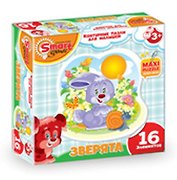 Контурный Пазл (52063) Зверята-Зайчик (16эл.) (коробка)