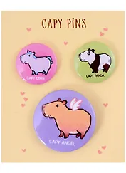 Набор значков Капибара (металл) (2 шт 25мм, 1 шт 38мм)