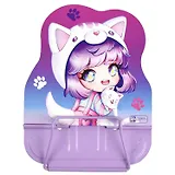 Подставка для книг/учебников "ЧИБИ" сиреневая, металл., фигурная вырубка