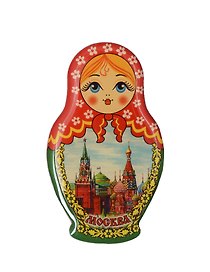 Магнит смола Матрешка Коллаж, в ассортименте (смола) (Москва) (02-34AS1-20)