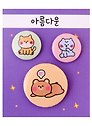 Набор значков Kawaii Мишка, сиба-ину и котик (металл) (2 шт 25мм, 1 шт 38мм)