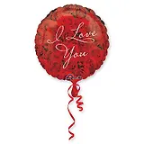 ЕВРОПА шар фольгиров. Розы Круг 46см,Красный, 1559802