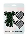 Нашивки Мишка, сердца (термонаклейки)