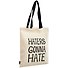 Сумка-шоппер Haters gonna hate бежевая, текстиль 40см.*35см. - 1