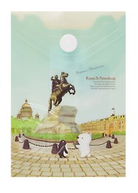 Папка -конверт «СПб. Медный всадник» А7 на кнопке, в ассортименте, Comix