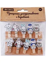 Прищепки декоративные с веревкой «Зверюшки», 10 шт.
