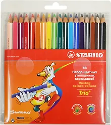 Карандаши цветные «Trio», STABILO, 18 цветов