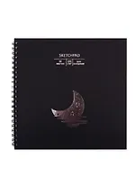 Скетчбук 195*195 20л "Лунная соната" акварельн., с перф., 200г/м2, обл картон, тисн. фольг., широкая евроспираль