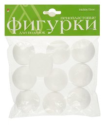 Заготовка из пенопласта. 10 штук. 40 мм. Полусферы. -Китай: Альт, (Hobby Time ). 2-202/10 376440