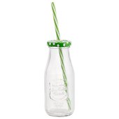 Бутылочка с трубочкой для коктейлей Ice cold drink (стекло) (220 мл) (12-16956-MK-89023) - 0