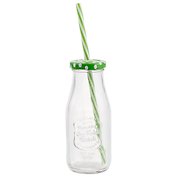 Бутылочка с трубочкой для коктейлей Ice cold drink (стекло) (220 мл) (12-16956-MK-89023)