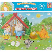 Мягкий пазл «Сказки Курочка Ряба» 24 элемента, А4, Vladi Toys