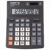 Калькулятор 12 разрядный настольный, STAFF PLUS STF-333