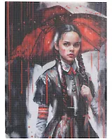 Алмазная мозаика (классическая) с подрамником, с полным заполнением "Красный дождь", 40 х 50 см