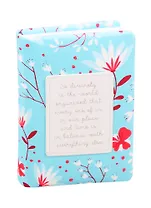 Ежедневник недат. А6 96л Romantic голубой, иск.кожа, обл.поролон, нашивка с тиснением, ляссе