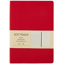 Книга для записей А5 80л "Soft Touch. Пламенный красный" иск.кожа, инт.обл., лин., тчк., нелин., ляссе, инд.уп.