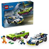 60415 Конструктор детский LEGO City Погоня полицейской машины за гоночным автомобилем, 213 деталей, возраст 6+