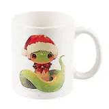 Кружка НГ Змейка в шапочке (зеленая) (керамика) (330мл) (НГ2025-1)