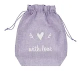 Мешок холщовый «With love», фиолетовый, 20*25*6см, шнурок