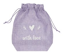 Мешок холщовый «With love», фиолетовый, 20*25*6см, шнурок