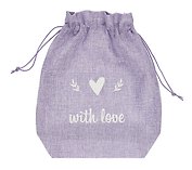 Мешок холщовый «With love», фиолетовый, 20*25*6см, шнурок