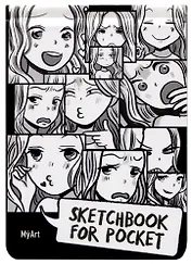 Скетчбук А6 48л "Sketchbook for Pocket. Комикс аниме" белый офсет, резинка, тв.обложка