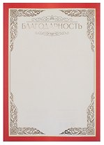 Благодарность А4, тиснение золотой фольгой