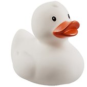 Игрушка для ванной, уточка резиновая FUNNY DUCKS "Уточка белая" (1303) - 0