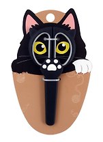 Ножницы 130мм "Котик" детские, черные, чехол, подвес