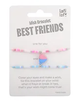 Набор парных браслетов с подвеской Сердечко (бисер, металл) (12-11082025-D37) (Lafilaf)