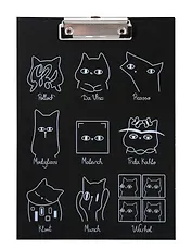 Планшет А4 "Коты-художники", лам. картон